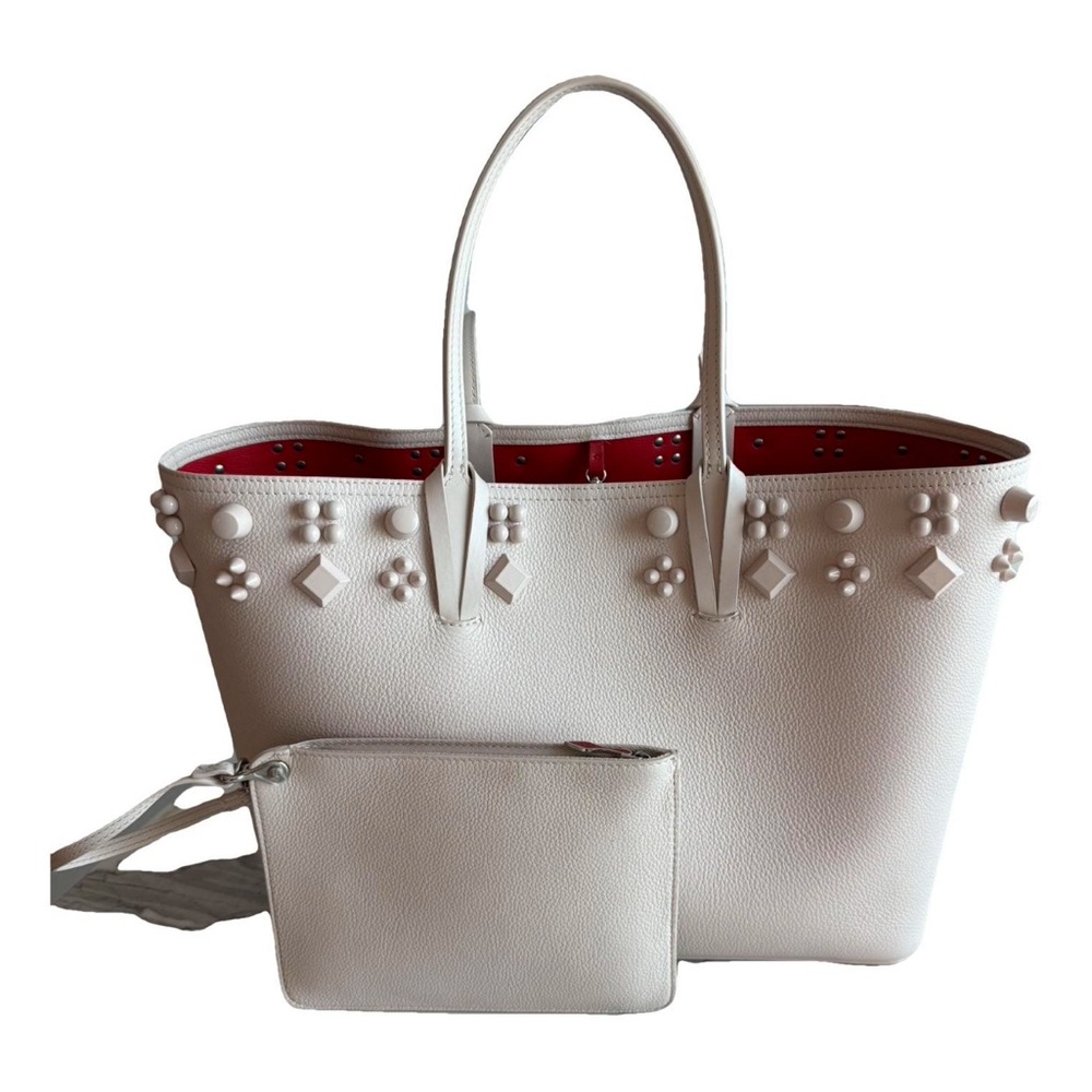 Christian Louboutin Cabata Spike Large Tote Shoulder Bag Leche mint condition